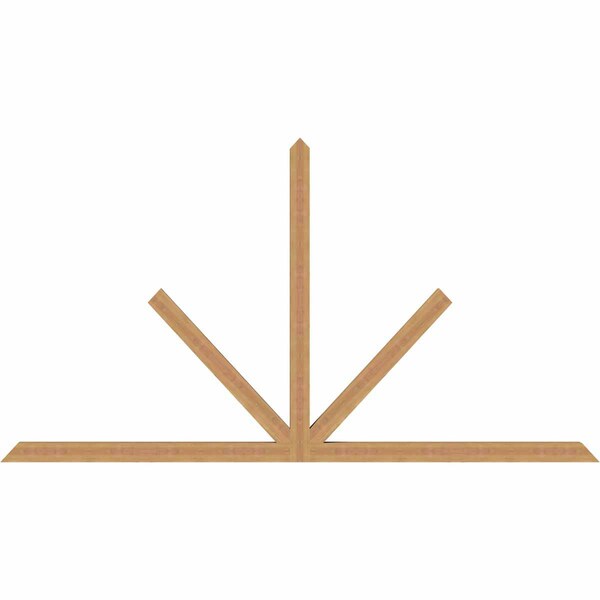 Ekena Millwork Saratoga Timber Gable Bracket, Western Red Cedar, 108"W x 58"H x 3 1/2"D x 3 1/2"F, 13/12 Pitch GBW108X58X0404SAR00SWR - main